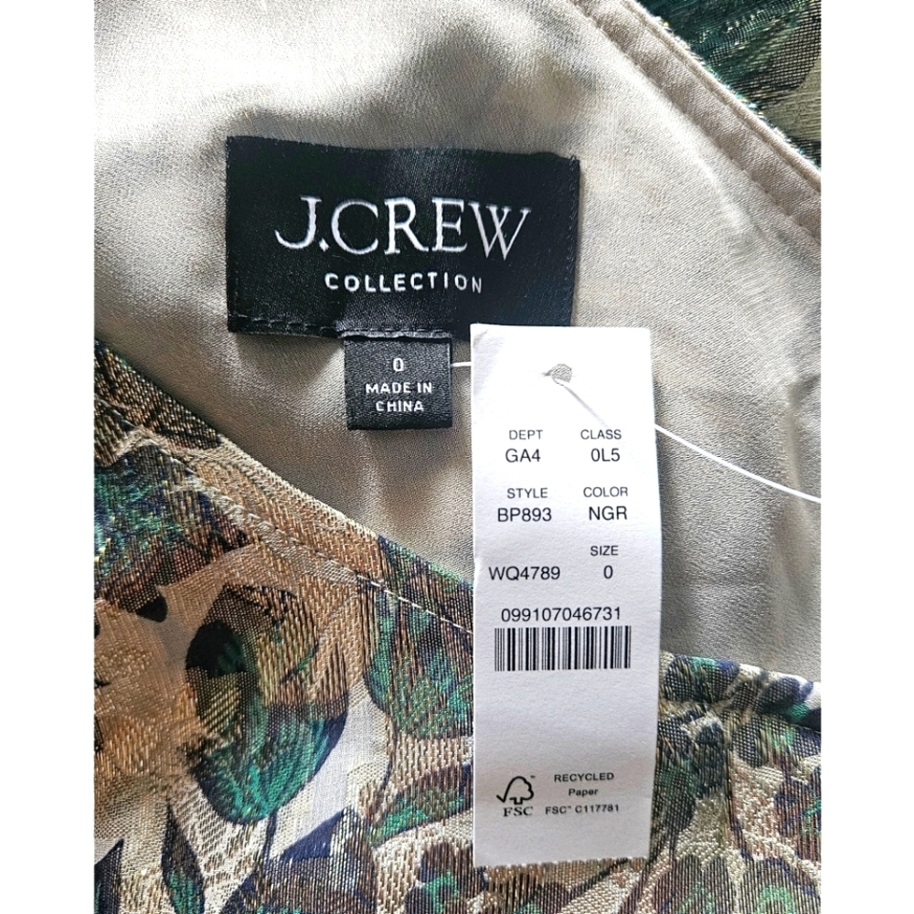 LAST ONE - J.Crew Collection one-shoulder cutout dress in floral Lurex® chiffon - Picture 12 of 13